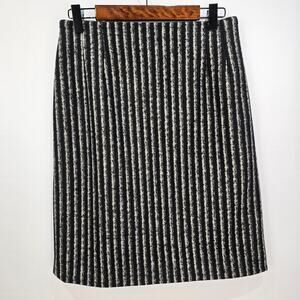 Creatures of the Wind Striped Wool and Angora Pencil Skirt 4
